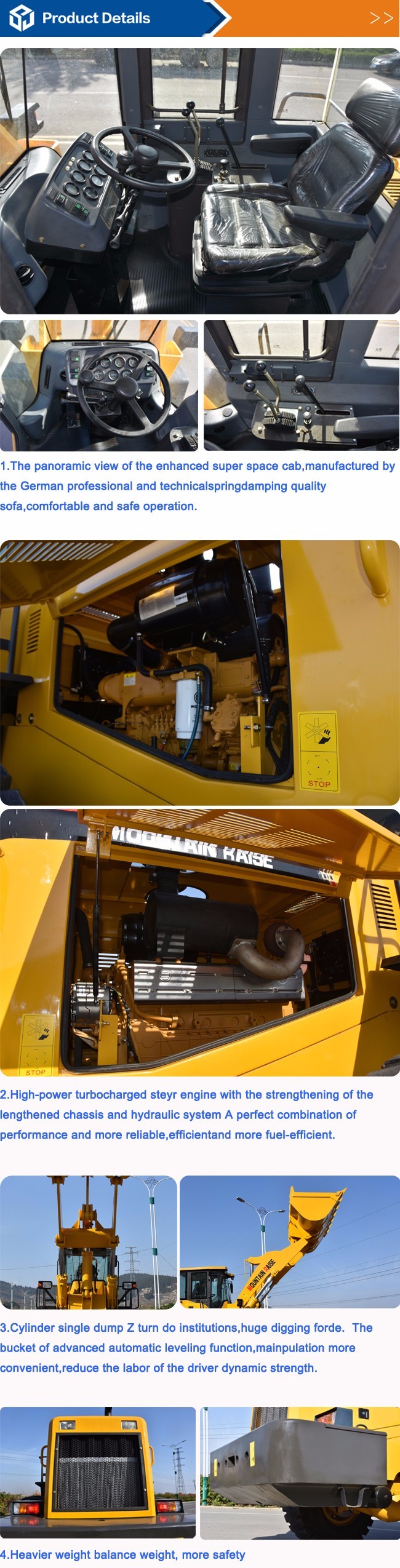 China road/ construction machine 5 ton front end wheel loader price