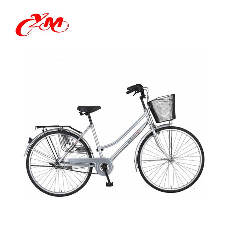24 Inch aluminum city bike, red basket bicycle city for wholesale